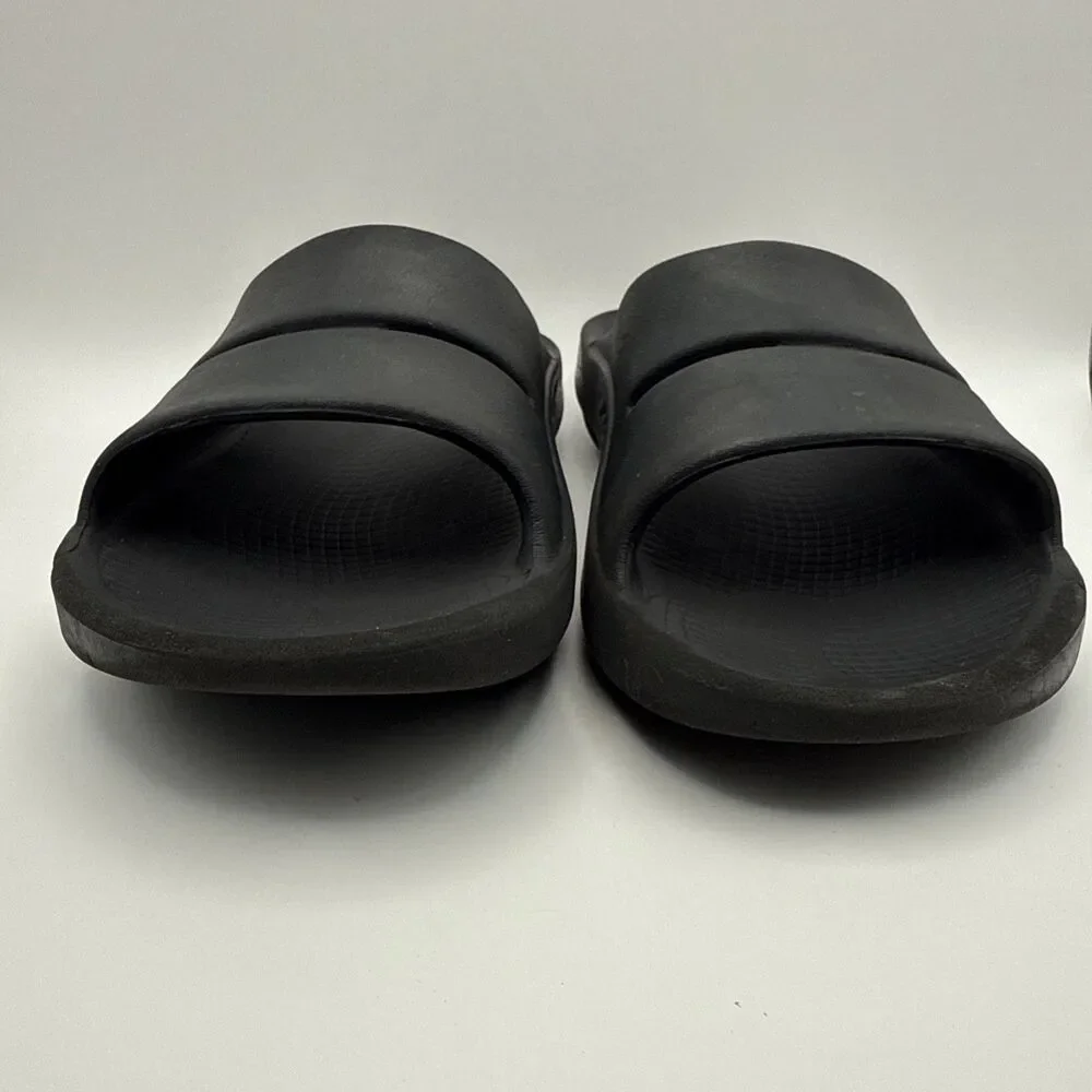 OOFOS OOahh Recovery Slide Sandal Women's 11 Men's 9 Black Slip On comfort Slide